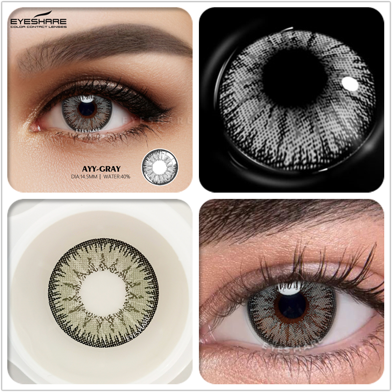 EYESHARE 1pair Cosplay Color Contact Lenses for Eyes AYY Series Fashion Makeup Red Blue Lens Yearly Use Beauty Makeup for Eyes