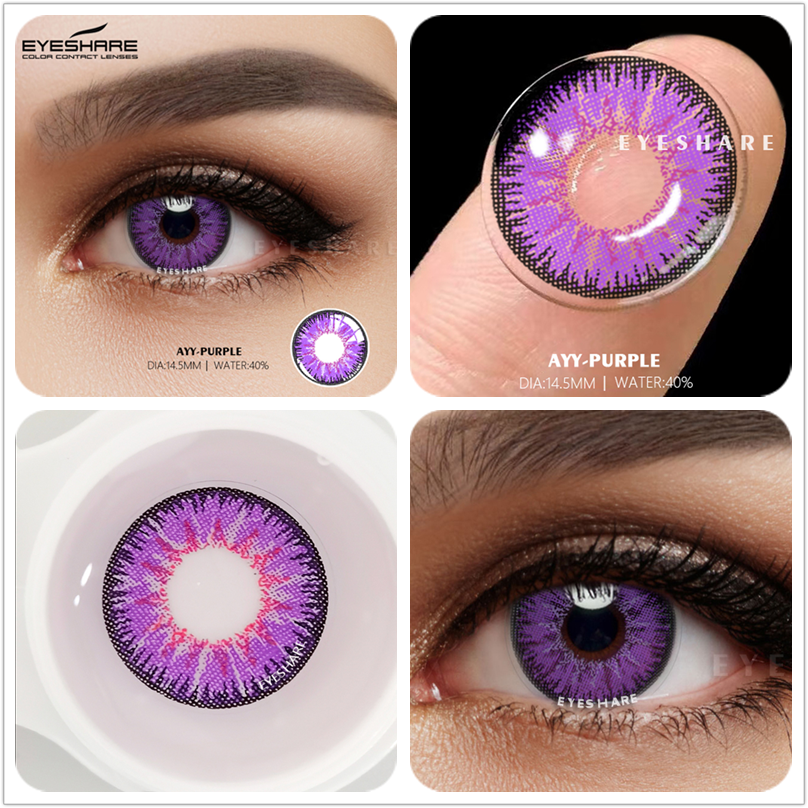 EYESHARE 1pair Cosplay Color Contact Lenses for Eyes AYY Series Fashion Makeup Red Blue Lens Yearly Use Beauty Makeup for Eyes