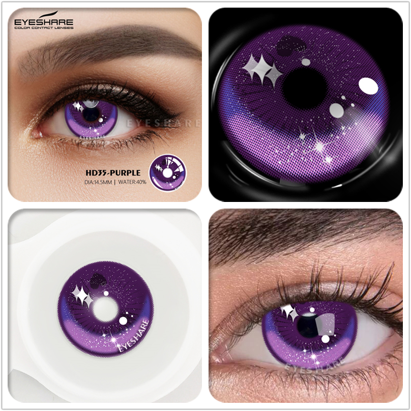 EYESHARE 1pair Cosplay Color Contact Lenses for Eyes AYY Series Fashion Makeup Red Blue Lens Yearly Use Beauty Makeup for Eyes