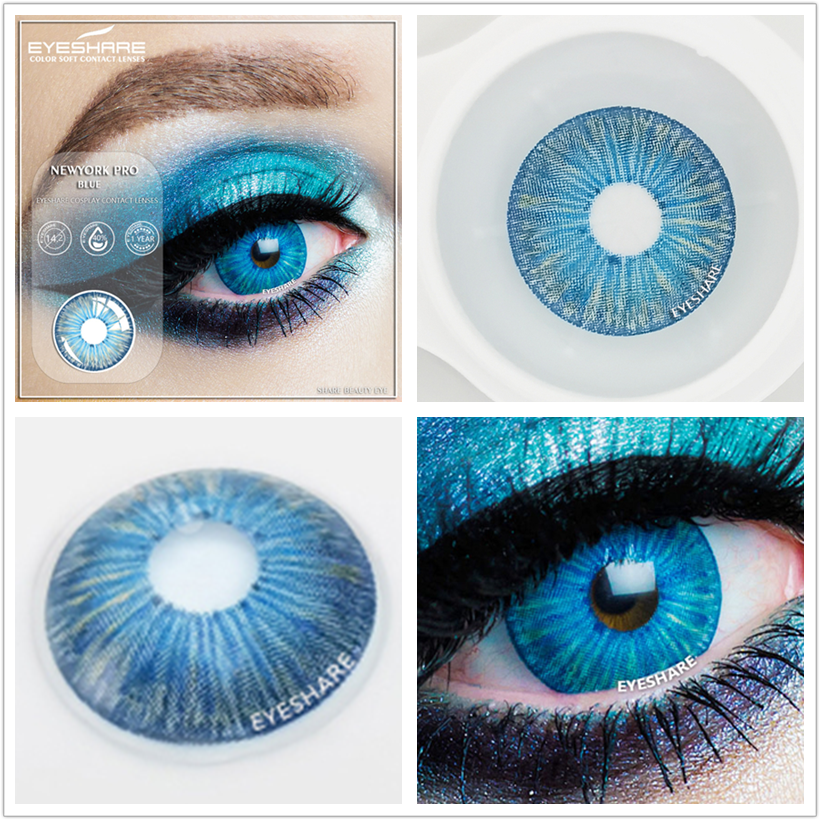 EYESHARE 1pair Cosplay Color Contact Lenses for Eyes AYY Series Fashion Makeup Red Blue Lens Yearly Use Beauty Makeup for Eyes