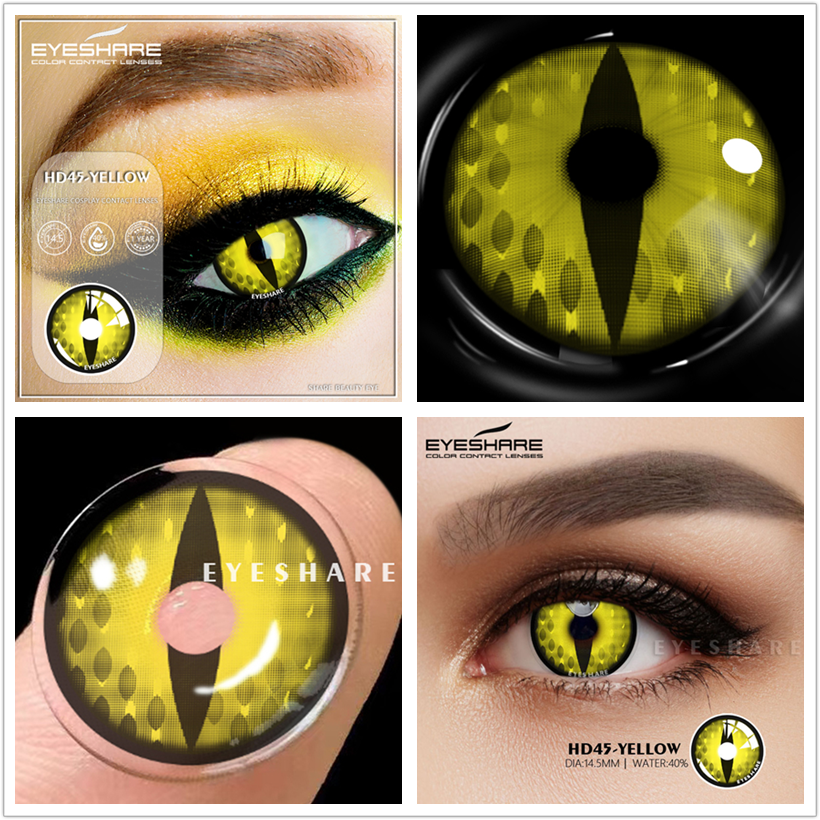 EYESHARE 1pair Cosplay Color Contact Lenses for Eyes AYY Series Fashion Makeup Red Blue Lens Yearly Use Beauty Makeup for Eyes