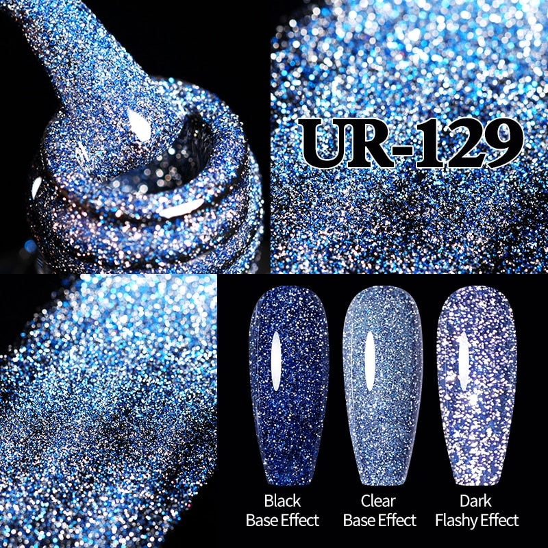 UR SUGAR Sparkling Gel Nail Polish Reflective Glitter Nail Gel Semi Permanent Nail Art Varnish For Manicures Need Base Top Coat