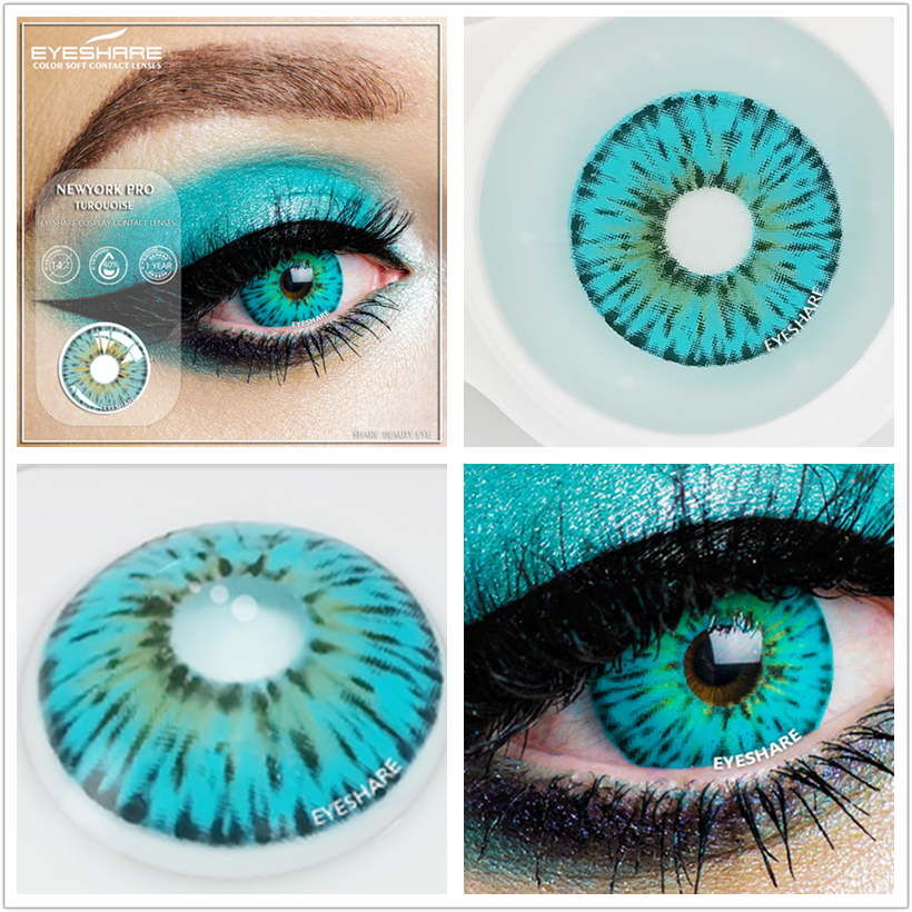 EYESHARE 1pair Cosplay Color Contact Lenses for Eyes AYY Series Fashion Makeup Red Blue Lens Yearly Use Beauty Makeup for Eyes