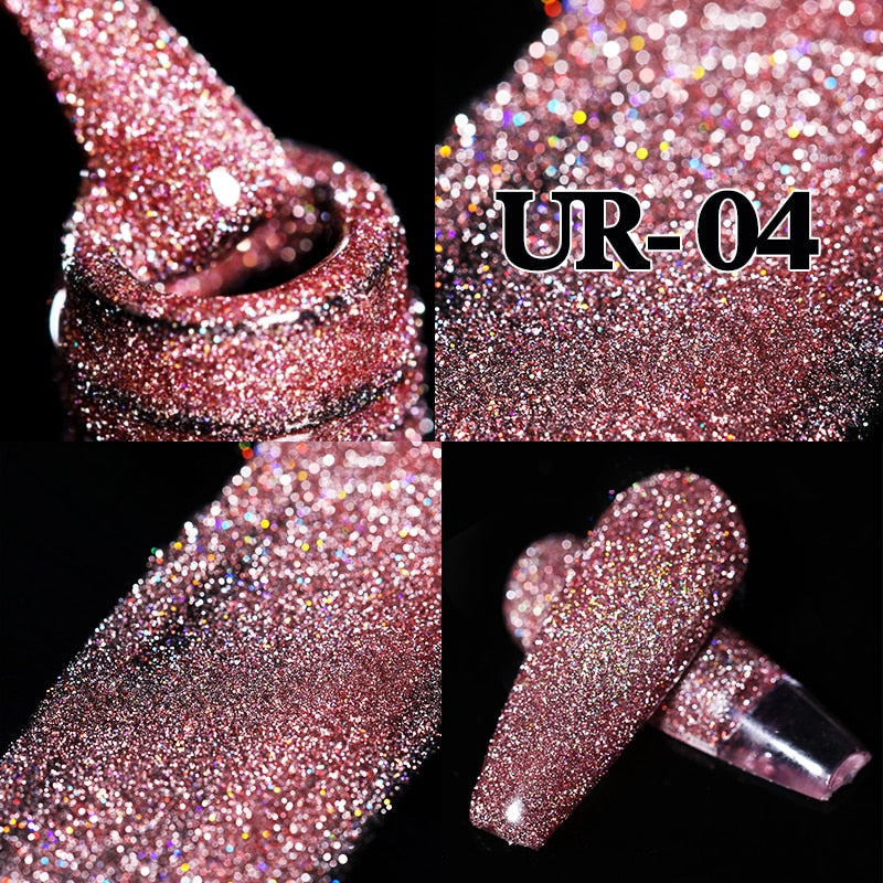 UR SUGAR Sparkling Gel Nail Polish Reflective Glitter Nail Gel Semi Permanent Nail Art Varnish For Manicures Need Base Top Coat