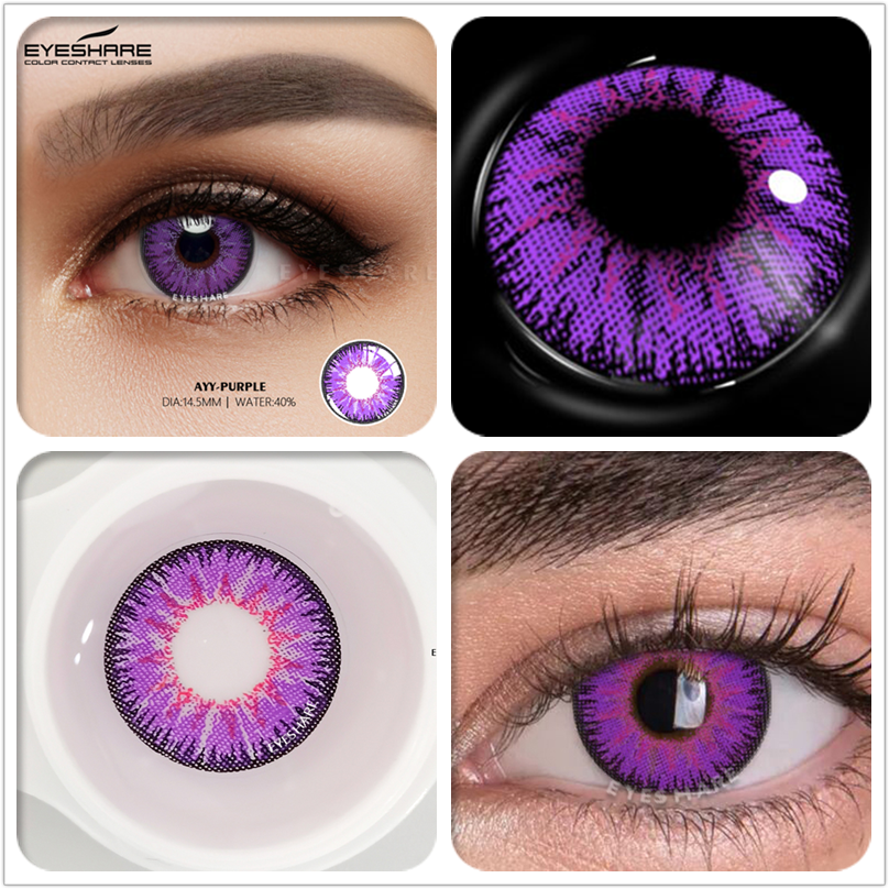 EYESHARE 1pair Cosplay Color Contact Lenses for Eyes AYY Series Fashion Makeup Red Blue Lens Yearly Use Beauty Makeup for Eyes