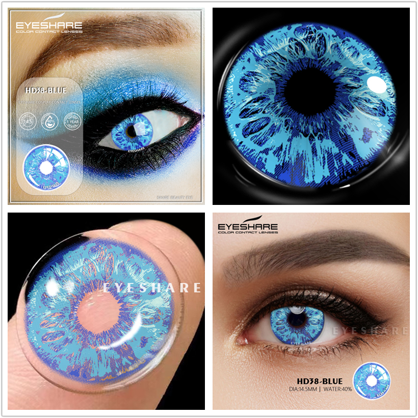 EYESHARE 1pair Cosplay Color Contact Lenses for Eyes AYY Series Fashion Makeup Red Blue Lens Yearly Use Beauty Makeup for Eyes