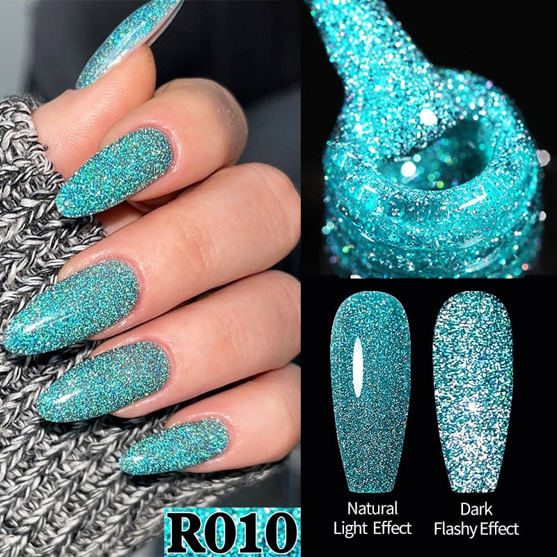 UR SUGAR Sparkling Gel Nail Polish Reflective Glitter Nail Gel Semi Permanent Nail Art Varnish For Manicures Need Base Top Coat