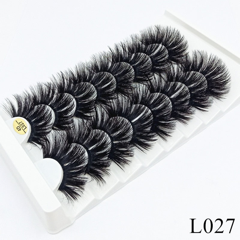 3/5/8 pairs 25mm mink eyelashes 3D dramatic false eyelashes handmade fluffy eyelashes natural long 25mm eyelash extension