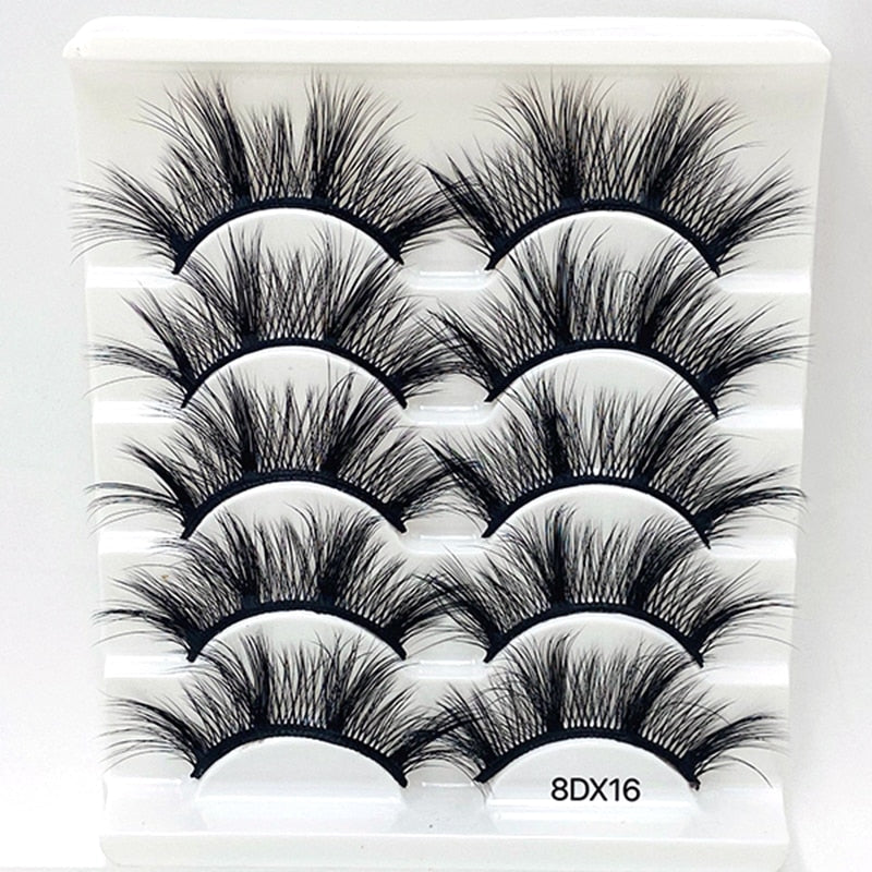 3/5/8 pairs 25mm mink eyelashes 3D dramatic false eyelashes handmade fluffy eyelashes natural long 25mm eyelash extension