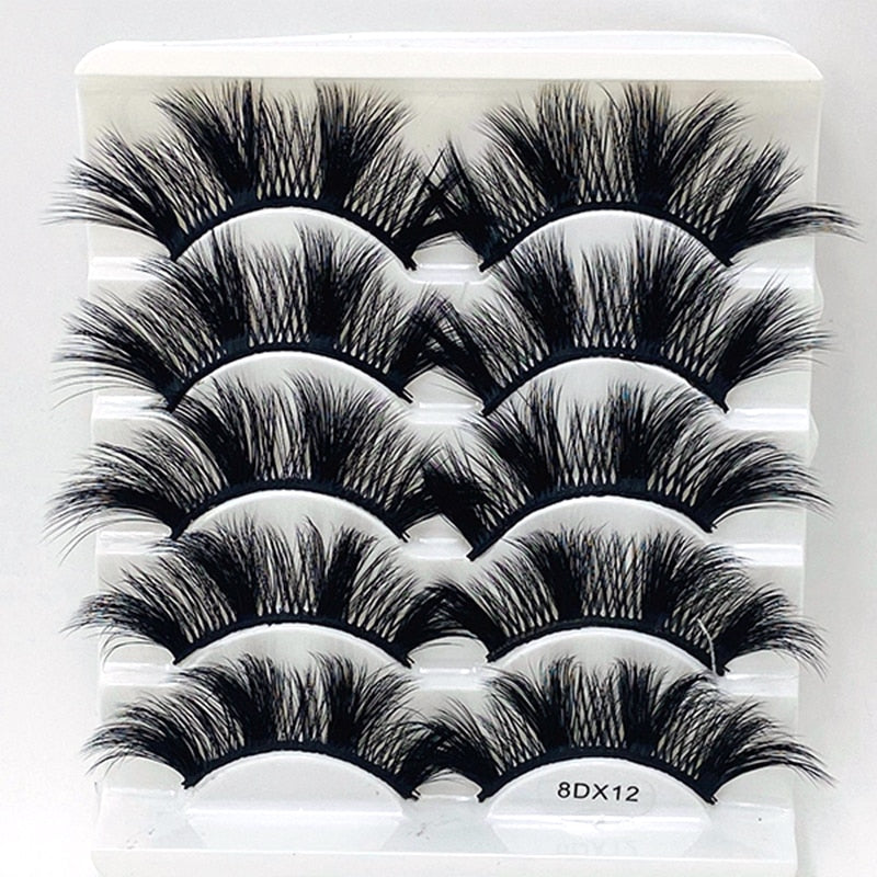 3/5/8 pairs 25mm mink eyelashes 3D dramatic false eyelashes handmade fluffy eyelashes natural long 25mm eyelash extension