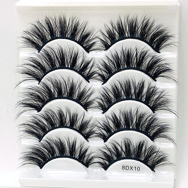 3/5/8 pairs 25mm mink eyelashes 3D dramatic false eyelashes handmade fluffy eyelashes natural long 25mm eyelash extension