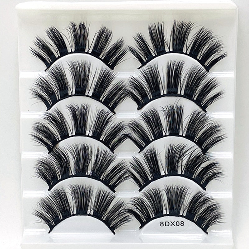 3/5/8 pairs 25mm mink eyelashes 3D dramatic false eyelashes handmade fluffy eyelashes natural long 25mm eyelash extension