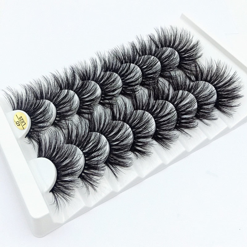 3/5/8 pairs 25mm mink eyelashes 3D dramatic false eyelashes handmade fluffy eyelashes natural long 25mm eyelash extension