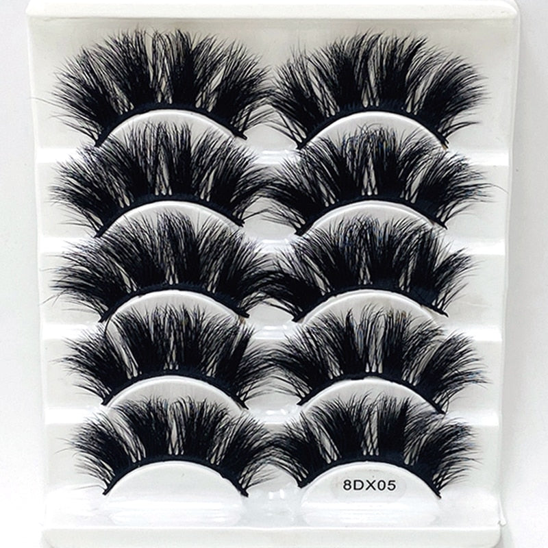 3/5/8 pairs 25mm mink eyelashes 3D dramatic false eyelashes handmade fluffy eyelashes natural long 25mm eyelash extension