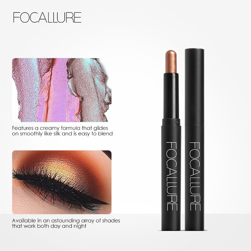 FOCALLURE Professional Single Eyeshadow Stick Matte Easy to Wear Pigment Women Beauty Nude Eye Shadow Pencil Makeup