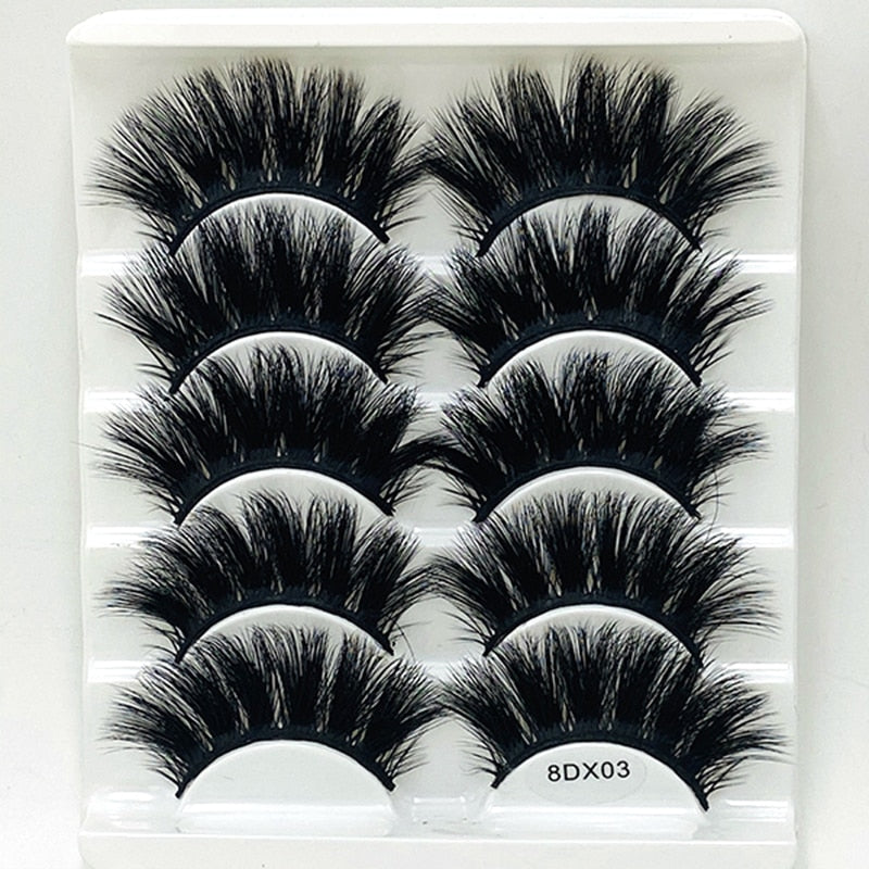 3/5/8 pairs 25mm mink eyelashes 3D dramatic false eyelashes handmade fluffy eyelashes natural long 25mm eyelash extension