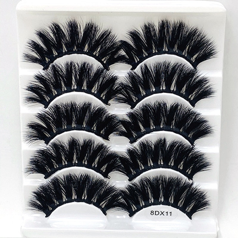 3/5/8 pairs 25mm mink eyelashes 3D dramatic false eyelashes handmade fluffy eyelashes natural long 25mm eyelash extension