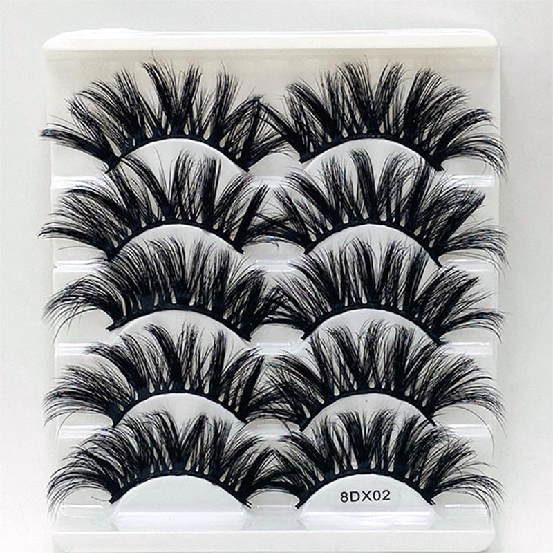 3/5/8 pairs 25mm mink eyelashes 3D dramatic false eyelashes handmade fluffy eyelashes natural long 25mm eyelash extension