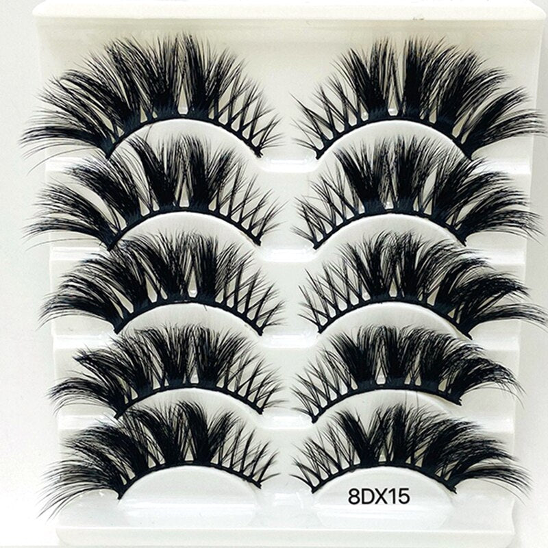 3/5/8 pairs 25mm mink eyelashes 3D dramatic false eyelashes handmade fluffy eyelashes natural long 25mm eyelash extension