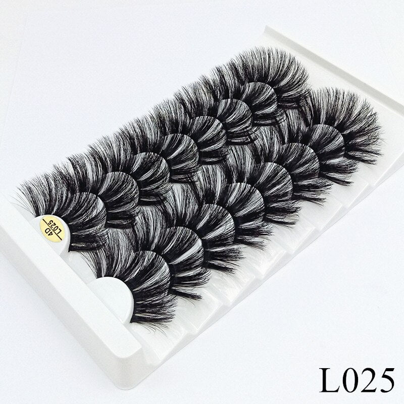 3/5/8 pairs 25mm mink eyelashes 3D dramatic false eyelashes handmade fluffy eyelashes natural long 25mm eyelash extension