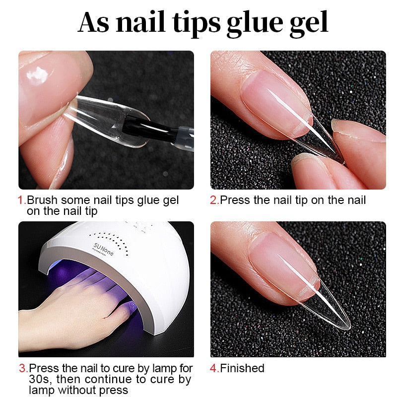 New 3in1 Nail Gel Glue Builder Extension Gel For Nail False Tips Adhesive Tools Transparent Function Gel Semi Permanent Manicure