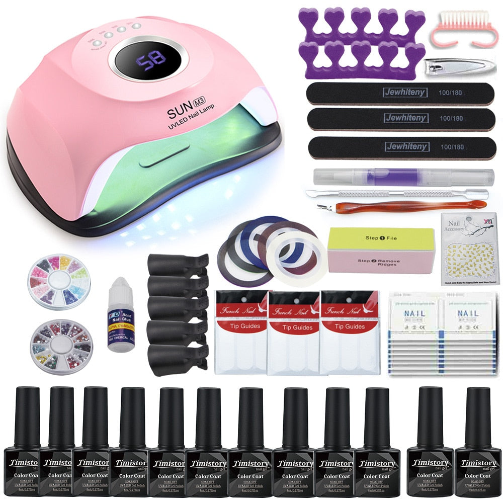 150W Nail Lamp Gift Set With 30 Colors Nail Gel Polish Manicure Set Acrylic Nail Kit With High Quality 20/12W Nail Drill Machine