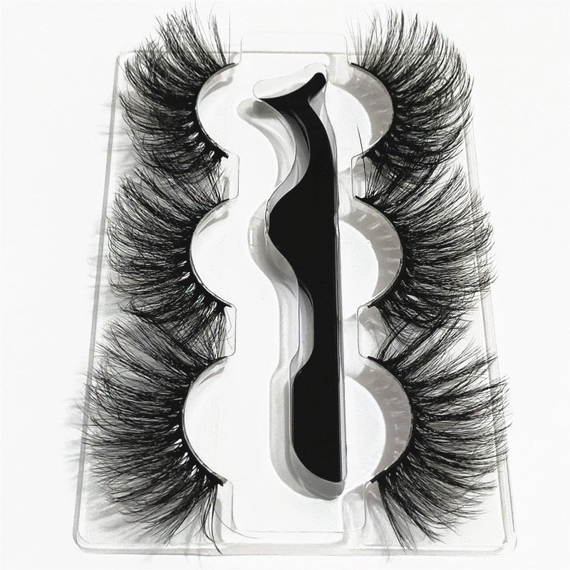 3/5/8 pairs 25mm mink eyelashes 3D dramatic false eyelashes handmade fluffy eyelashes natural long 25mm eyelash extension