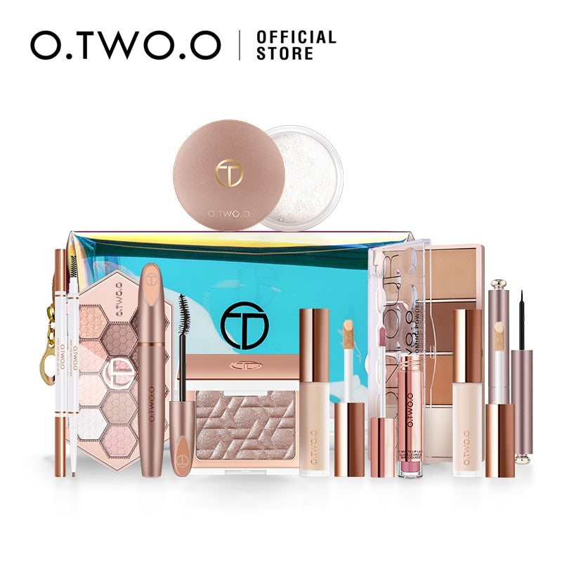 O.TWO.O 11pcs/set Full Makeup Kit Include Eye Shadow Blusher Concealer Contour Highlight Mascara Eyebrow Eyeliner Loose Powder