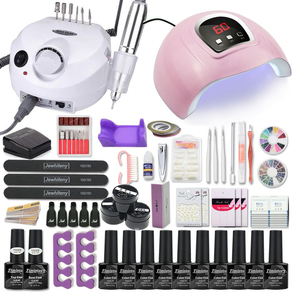 Manicure Set Acrylic Nail Kit With 120/80/54W Nail Lamp 35000RPM Nail drill Machine Choose Gel Nail Polish All For Manicure