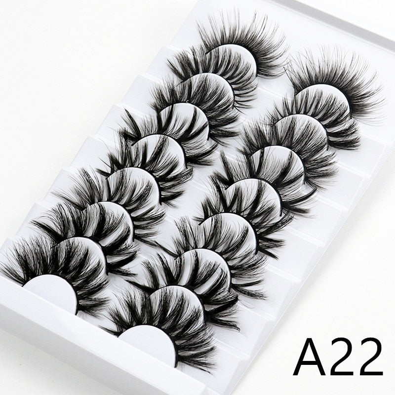 3/5/8 pairs 25mm mink eyelashes 3D dramatic false eyelashes handmade fluffy eyelashes natural long 25mm eyelash extension