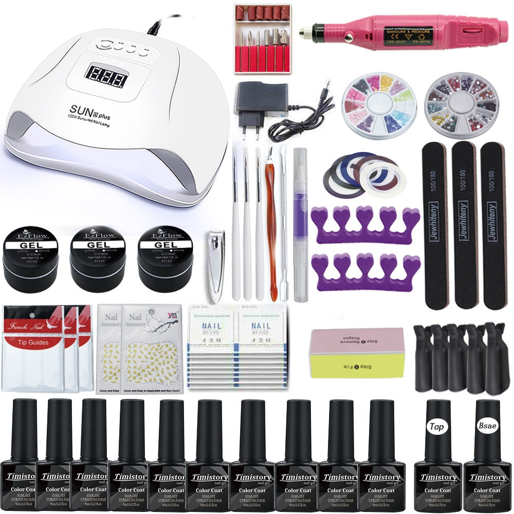 150W Nail Lamp Gift Set With 30 Colors Nail Gel Polish Manicure Set Acrylic Nail Kit With High Quality 20/12W Nail Drill Machine