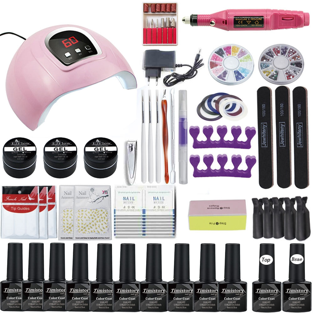 150W Nail Lamp Gift Set With 30 Colors Nail Gel Polish Manicure Set Acrylic Nail Kit With High Quality 20/12W Nail Drill Machine