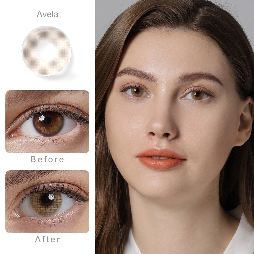 Gray Brown Natural Contact Lenses 1 Pair Colored Lenses Super Natural Eye Color Lens Yearly Lenses For Eyes Beauty Pupilentes