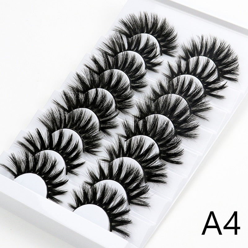 3/5/8 pairs 25mm mink eyelashes 3D dramatic false eyelashes handmade fluffy eyelashes natural long 25mm eyelash extension